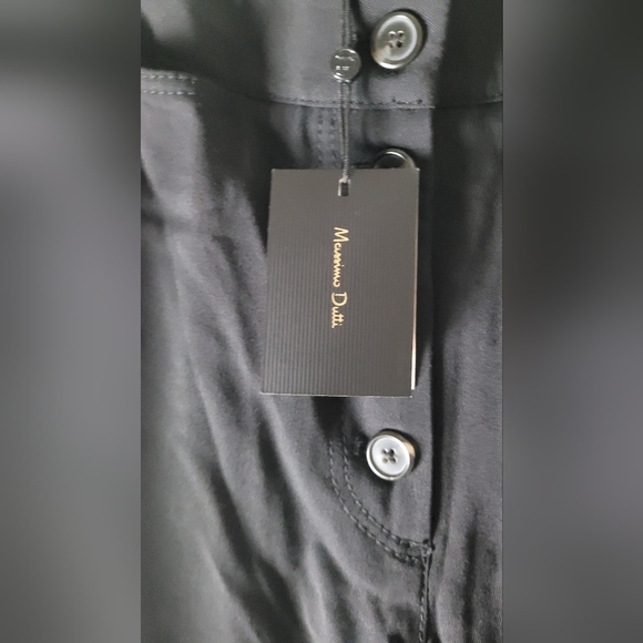 Womens Size 8 Massimo Dutti FULL LENGTH DARTED BLACK TROUSERS - Picture 3 of 7